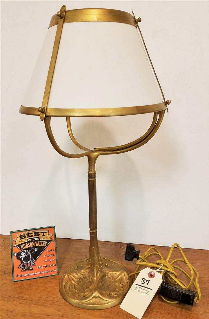 GILT BRONZE TABLE LAMP SGND. G. LELEU. 20.5" (1 of 4)