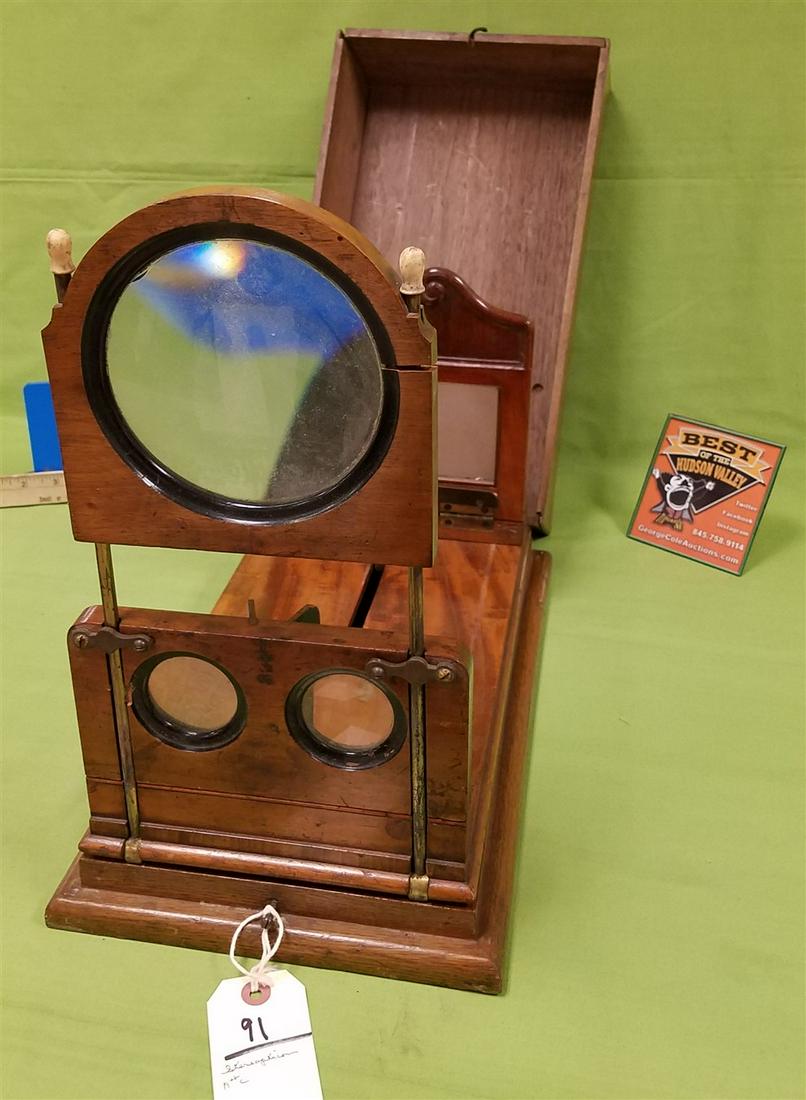 19th c. STEREOPTICON- TABLE MODEL MAHOG. CASE (1 of 5)