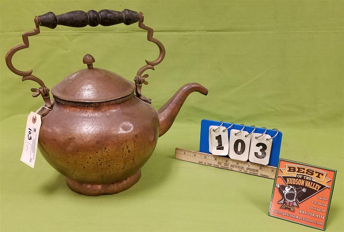 19th c. COPPER KETTLE (1 of 2)