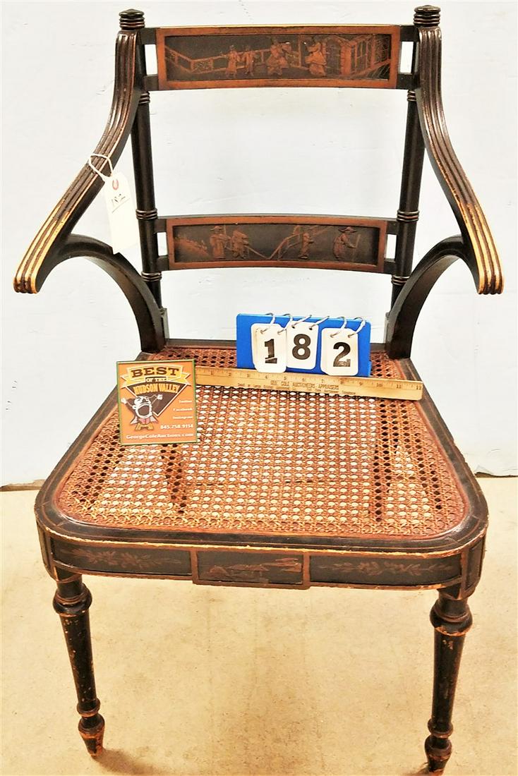 EARLY 20th c. CHINOISERIE ARMCHAIR: EARLY 20th c. CHINOISERIE ARMCHAIR