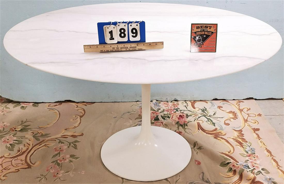EERO SAARINEN TULIP TABLE W/ CARRARA MARBLE TOP, 28.5"H (1 of 1)