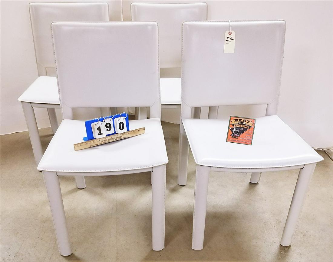 SET OF 4 LEATHER CLAD CHAIRS (1 of 3)