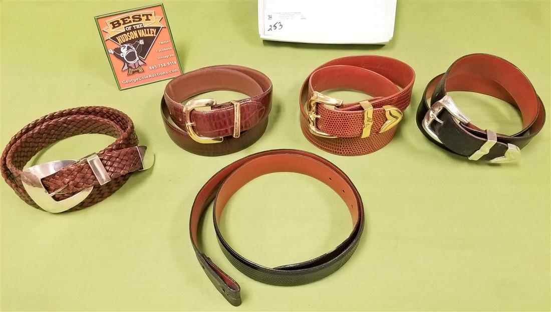 LOT 3 PAT AREIAS LIZARD BELTS, 2 W/ STERLING BUCKLES, 1 (1 of 7)