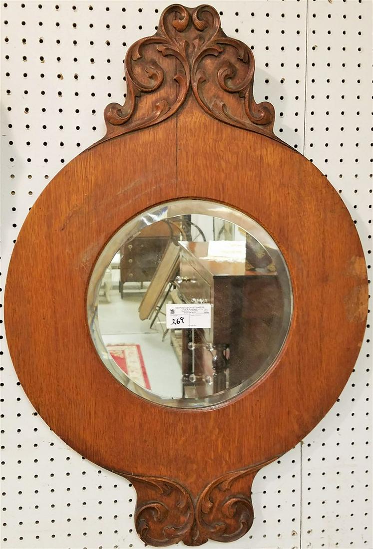 OAK FRAMED BEVELLED MIRROR, 34" X 23" (1 of 1)