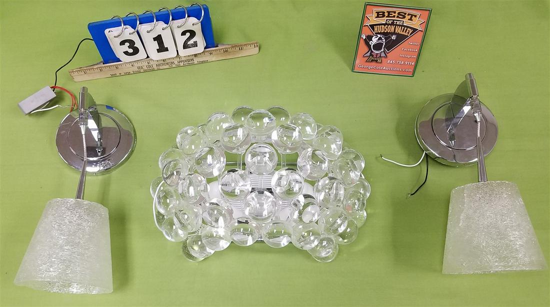 TRAY MODERN LUCITE BALL FOSCARINI SCONCE + PR. CHROME + (1 of 4)