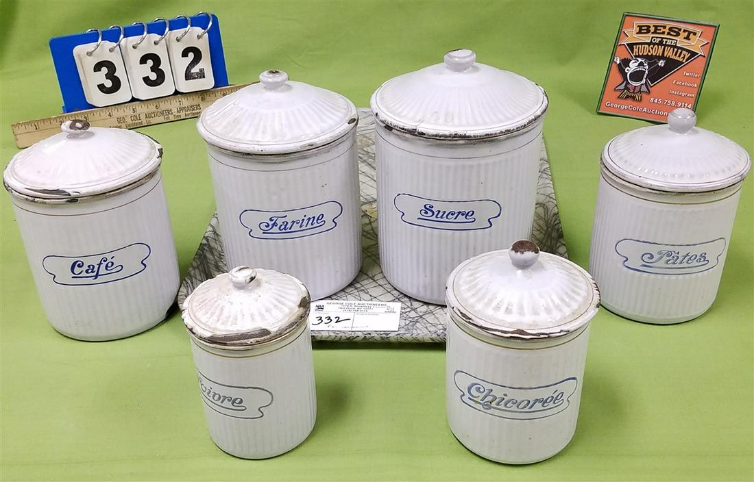 TRAY 6 FR. ENAMELED METAL CANNISTER SET (1 of 2)