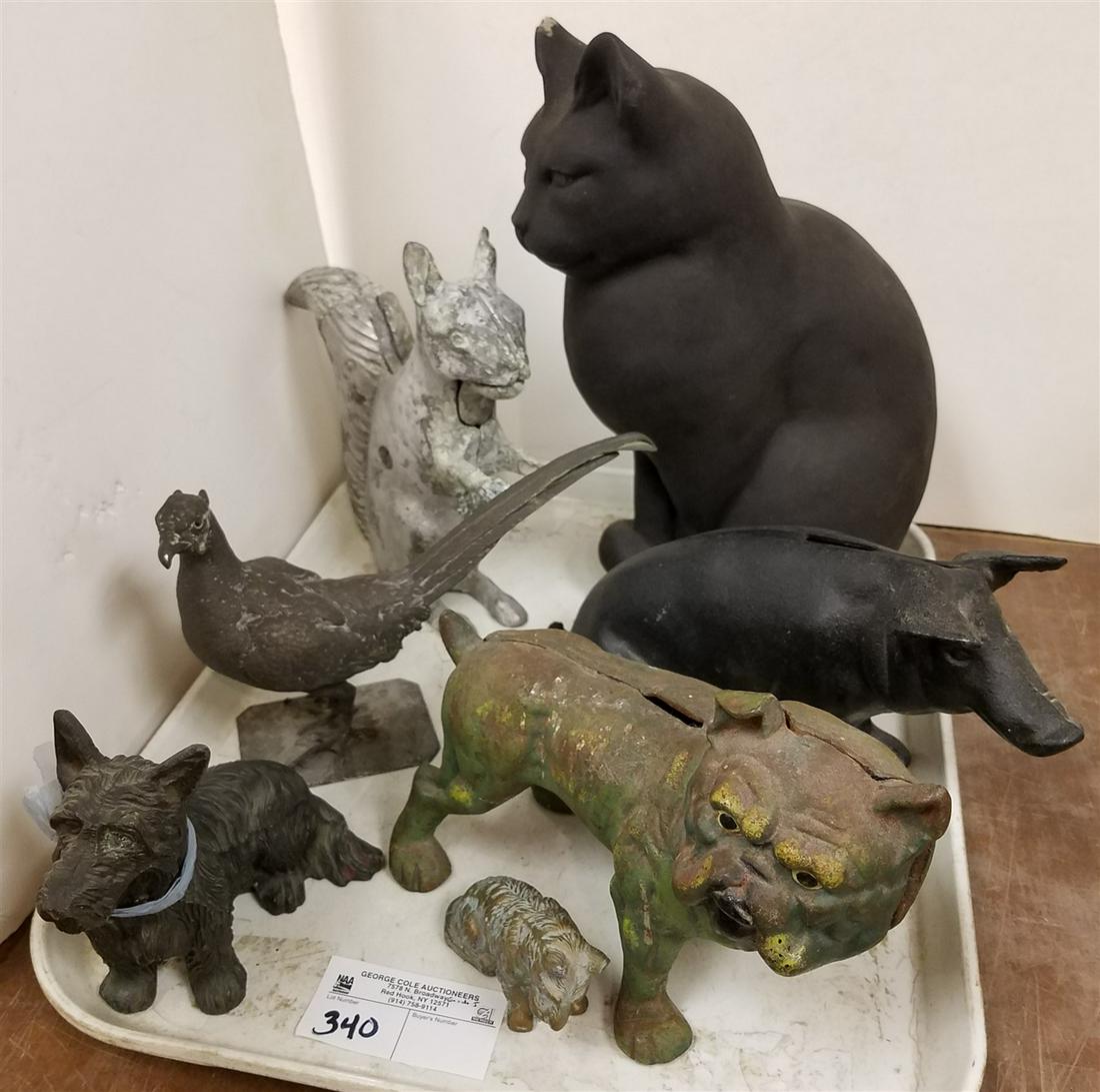 TRAY ANIMAL FIGURINES-SQUIRREL NUT CRACKER, CAST IRON (1 of 1)