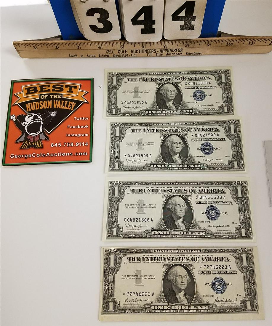 LOT 4 SILVER CERT. INCL. 1957 STAR NOTE (1 of 2)