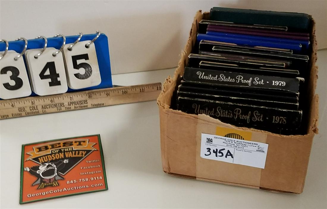 BOX 0F 17 US PROOF SETS, 76,77,78,79,80,81,82,83,84, + (1 of 4)