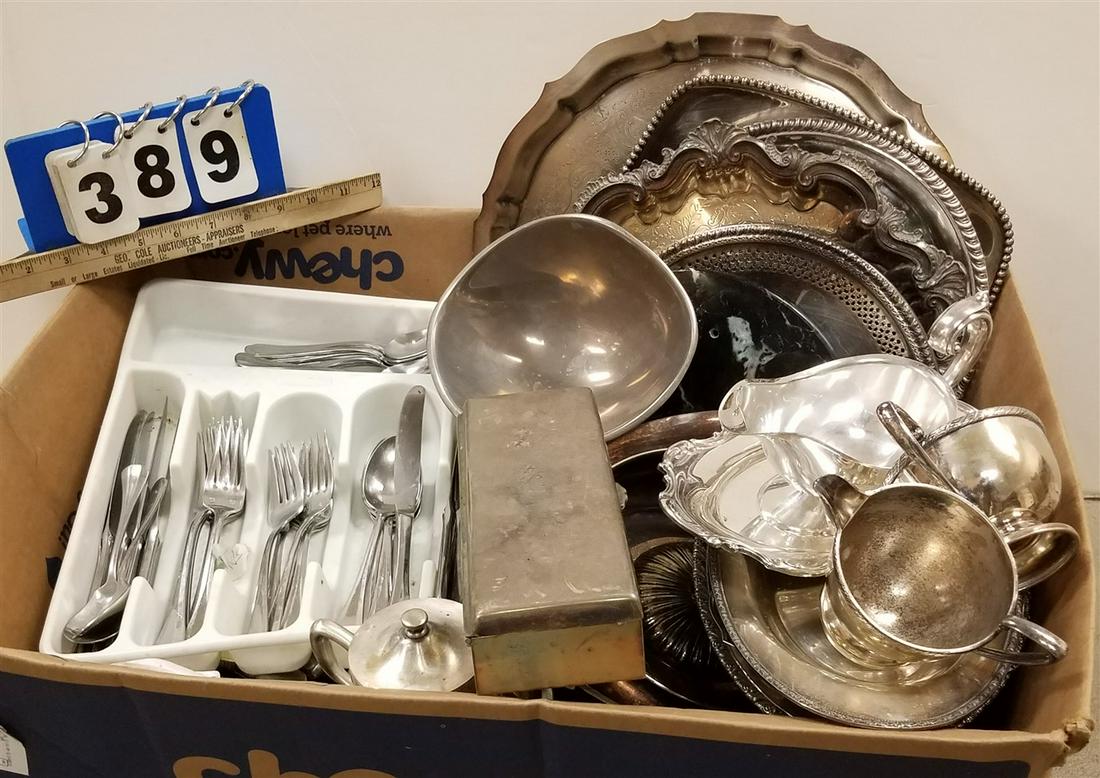 BX SILVERPLATE SERVING PCS, STAINLESS FLATWARE, ETC. (1 of 3)