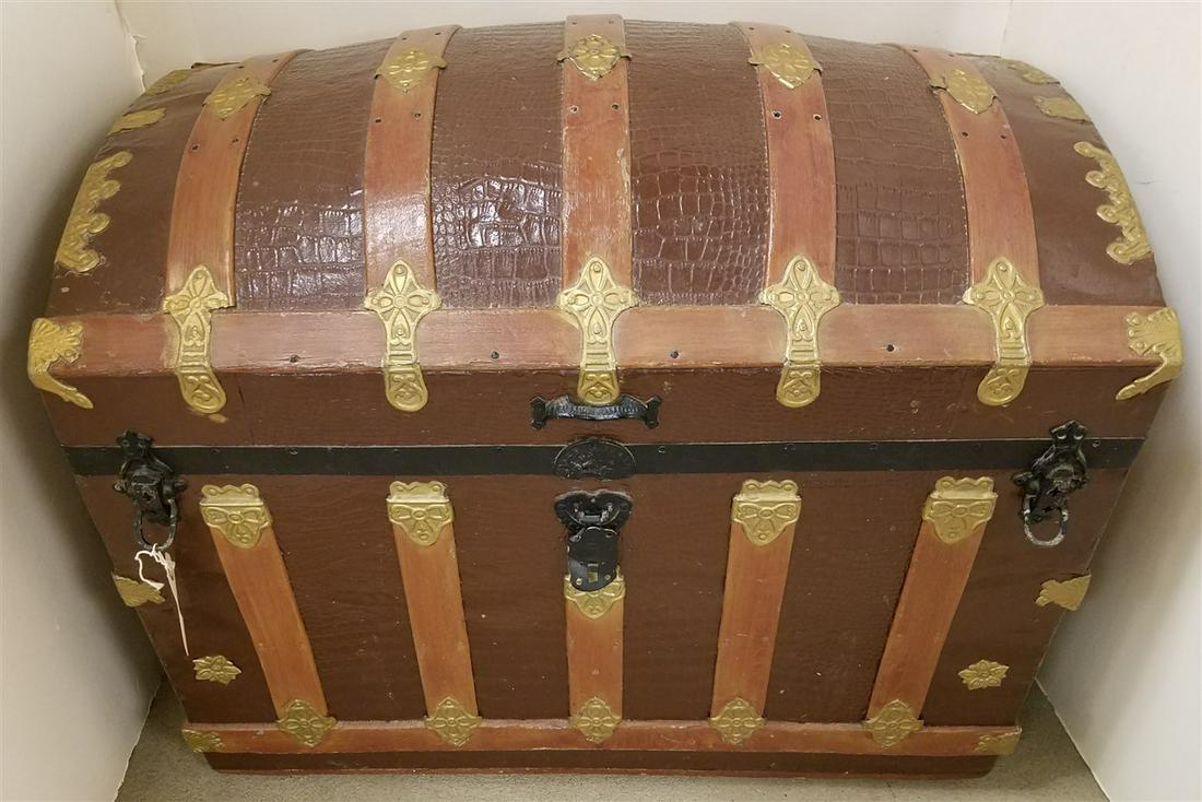 VICT. DOME TOP TRUNK, 30"H X 34"W X 21"D (1 of 3)