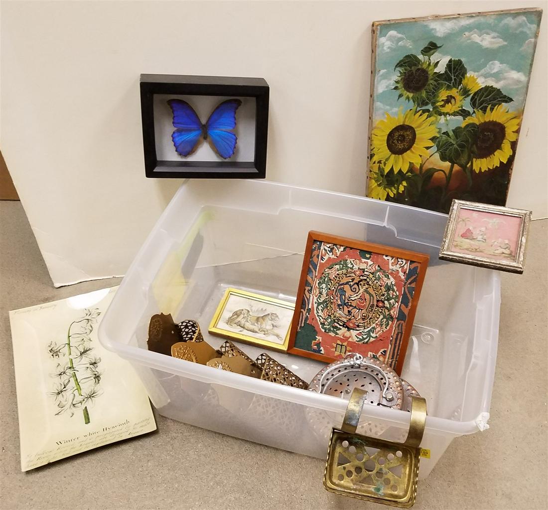 TRAY 3 PLAZE HOTEL LETTER BOXES, FRAMED BUTTERFLY O/C (1 of 2)