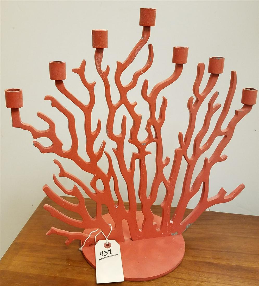 METAL 7 CANDLE CANDELABRA, 18" H x 18"W: METAL 7 CANDLE CANDELABRA, 18" H x 18"W