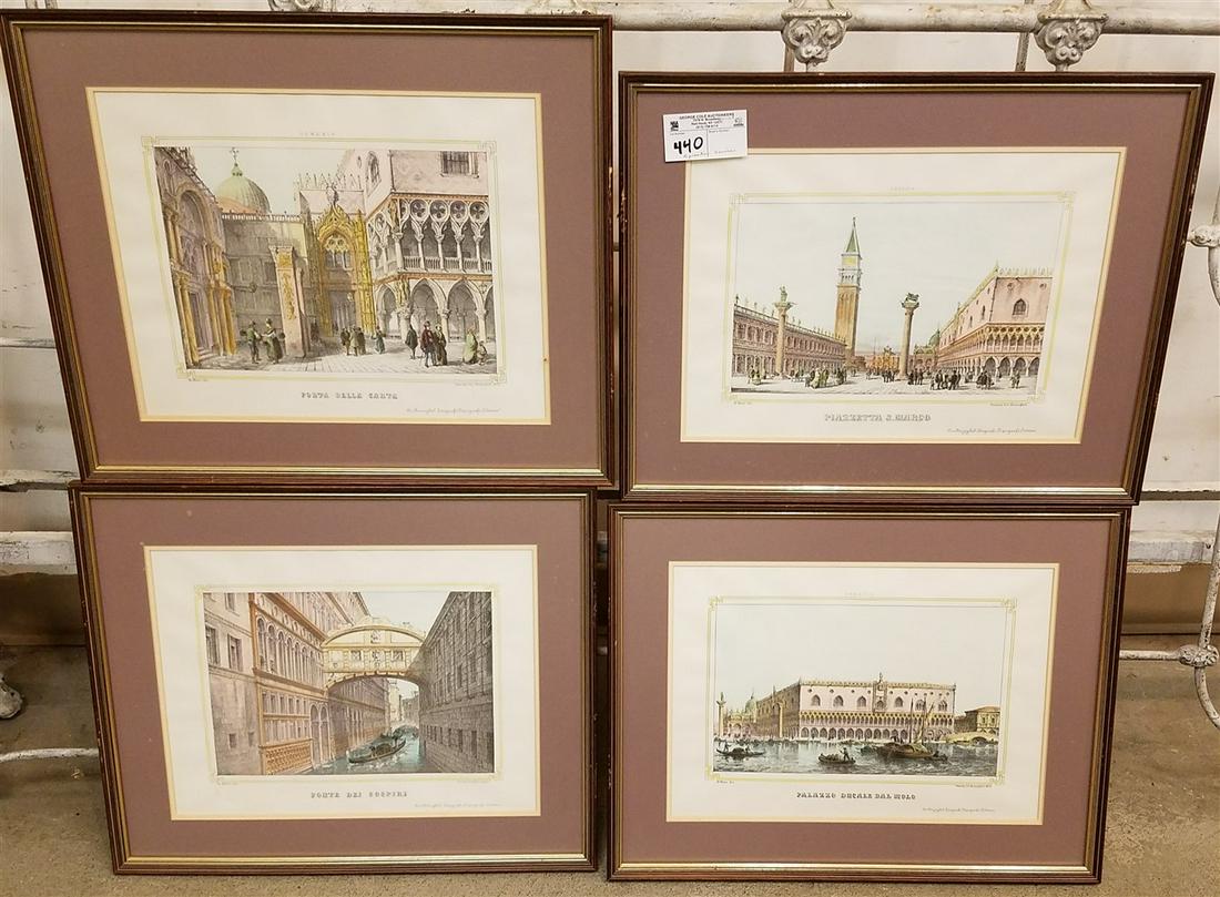 FRAMED PRINTS, 4 VENETIAN SCENES, 10.25" X 14.5" (1 of 5)
