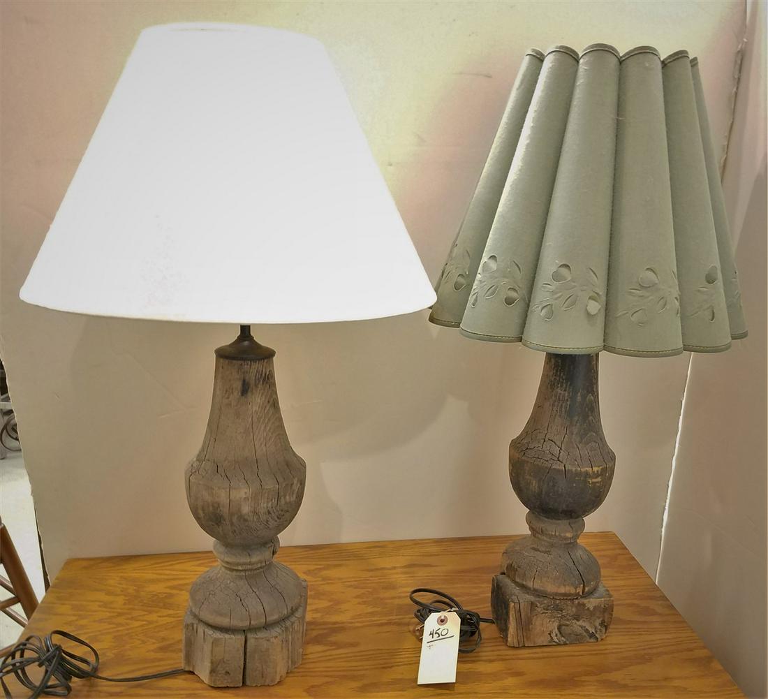 PR. TURNED WOOD LAMPS (1 of 3)