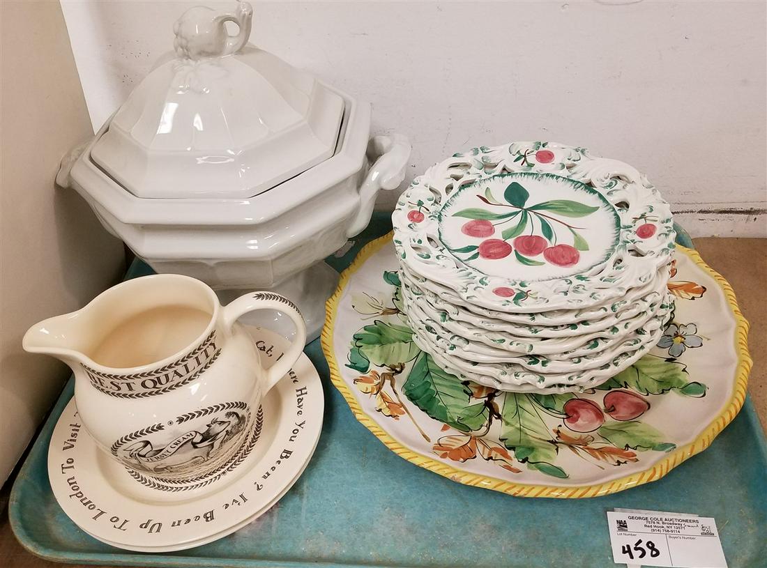 TRAY IRONSTONE TUREEN, ITALIAN CERAMIC PLATES, (1 of 5)