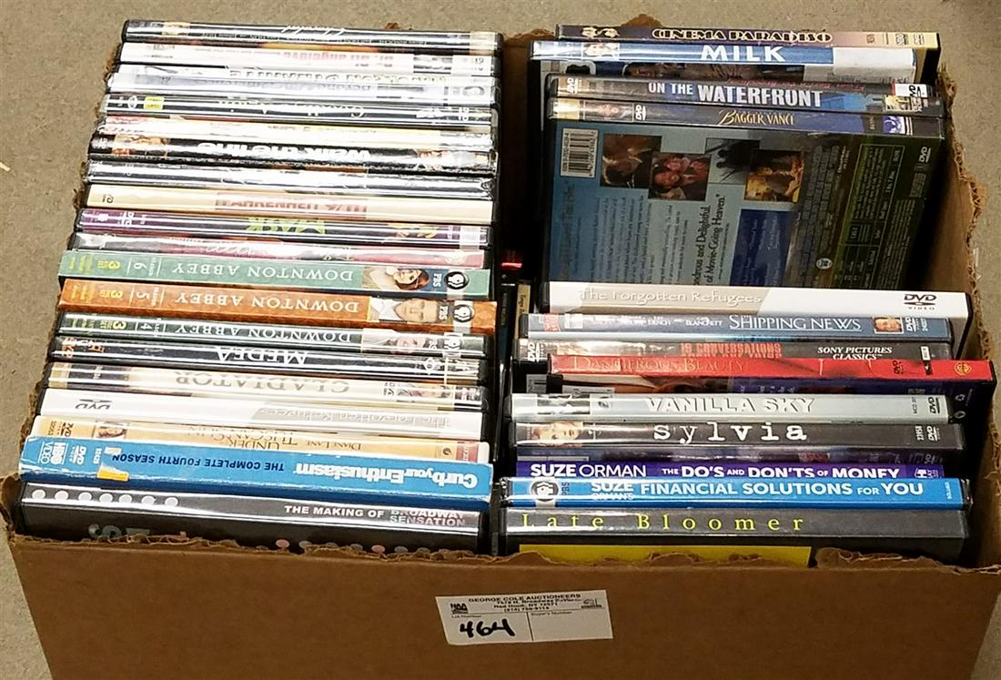BOX OF DVDS, AND CDS (1 of 2)