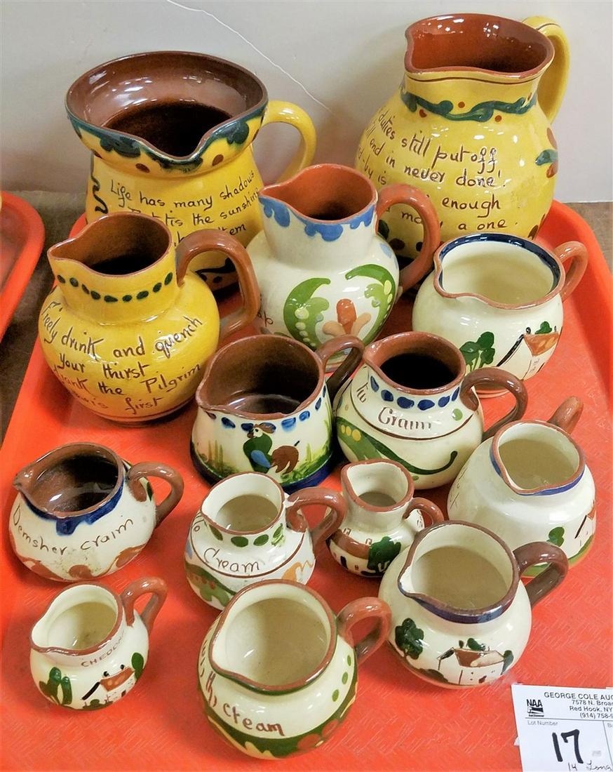 TRAY 14 LONGPARK TORQUAY PITCHERS + CREAMERS (1 of 2)