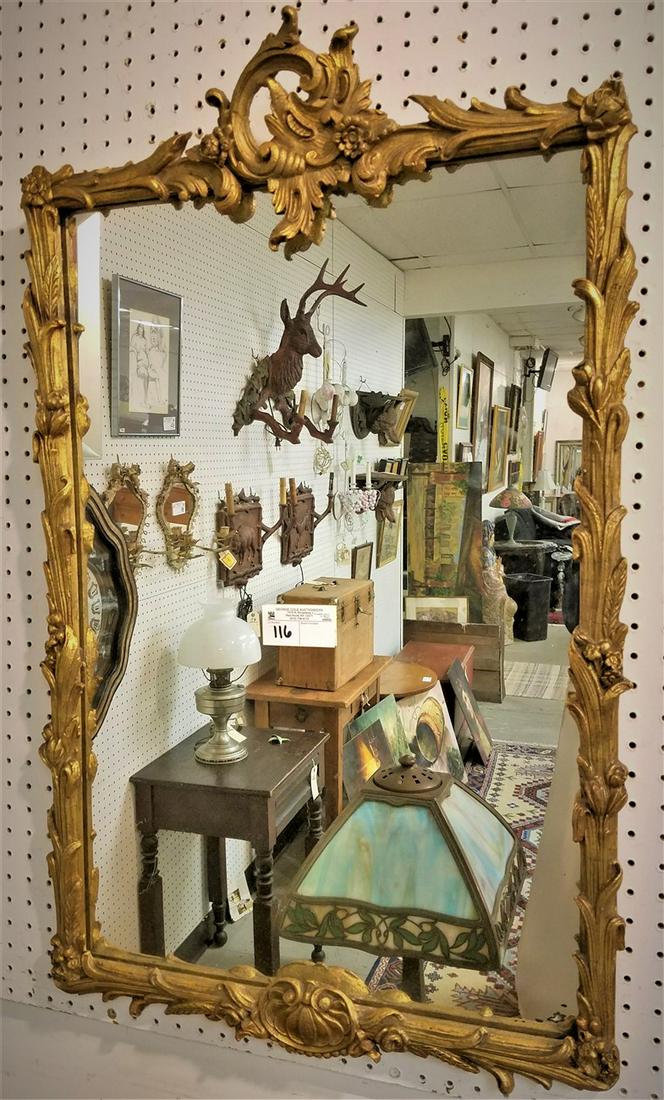 GILT FRAMED MIRROR 3'H X 22"W (1 of 1)