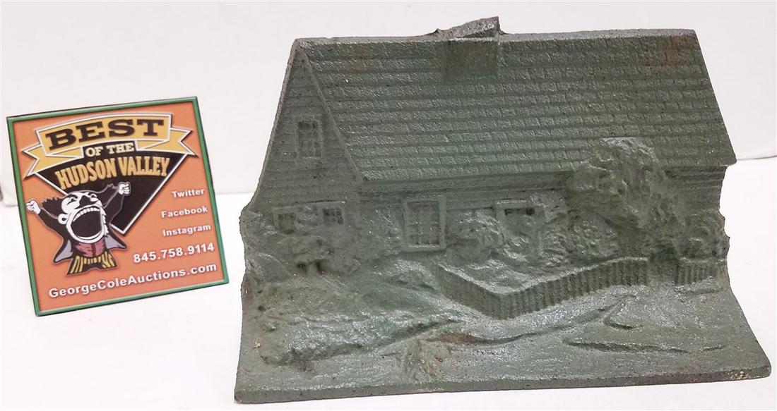 VINTAGE CAST IRON DOOR STOP HOUSE, EASTERN SPECIALTY (1 of 2)