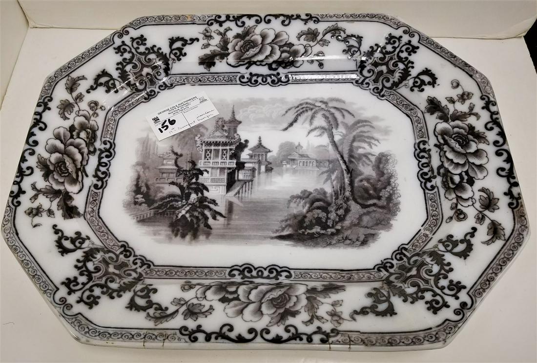19th c. DAVENPORT IRONSTONE TRANSFER CYPRUS PLATTER, (1 of 4)