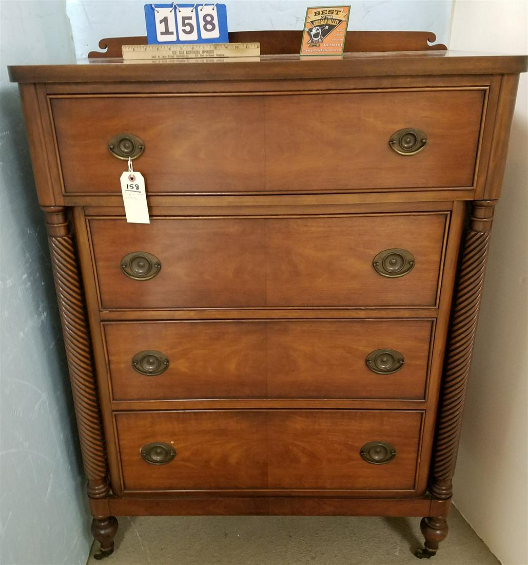 EMPIRE STYLE MAHOG. 4 DRAWER CHEST, 49"H X 35.5"W X (1 of 3)