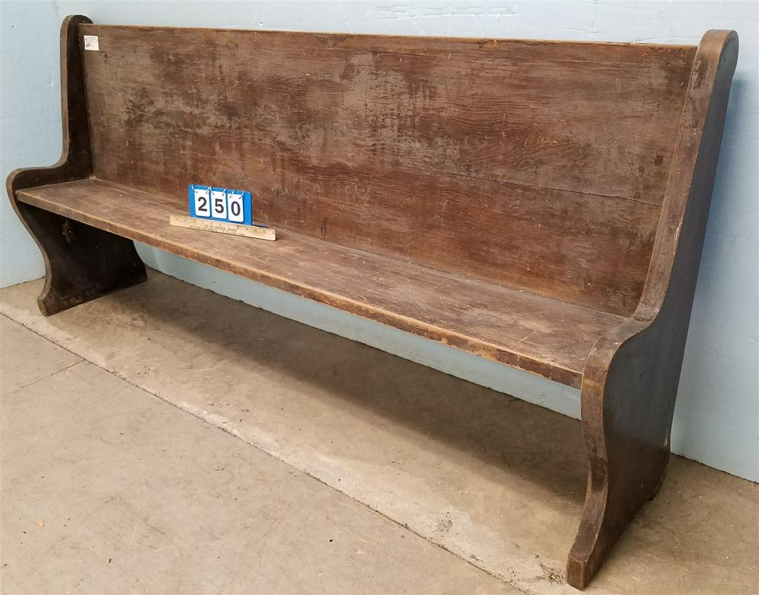 PINE PEW, 34.5"H X 77"L: PINE PEW, 34.5"H X 77"L