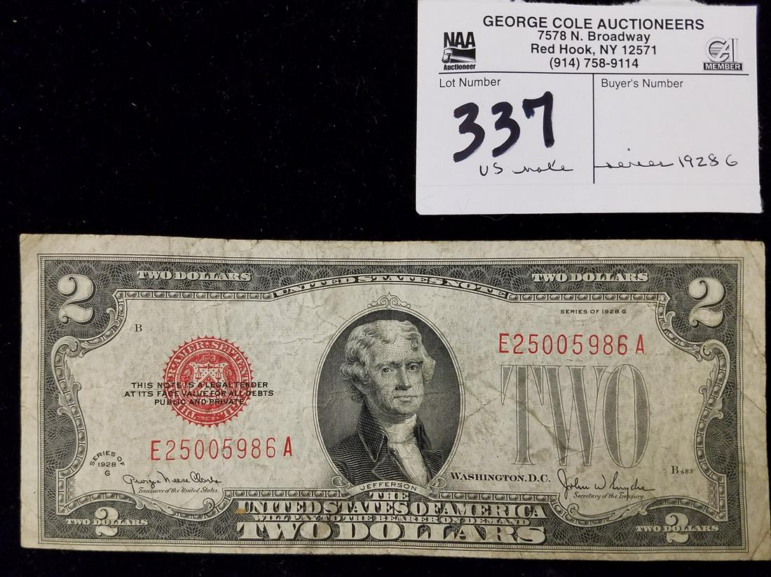 $2 U.S NOTE RED SEAL SERIES 1928G (1 of 8)