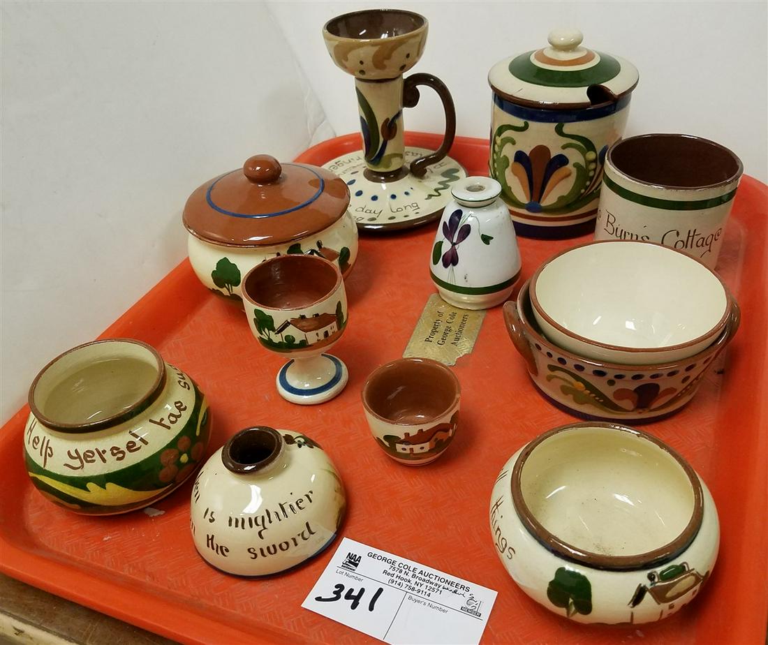 TRAY/ 12PC. DEVON MATTOWARE + LONGPARK TORQUAY (1 of 3)