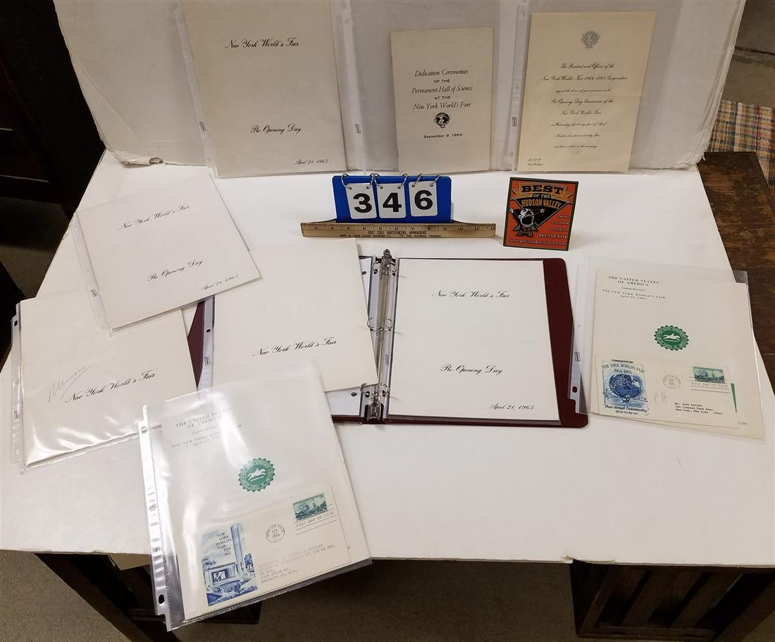 FOLDER MEMORABILIA OF THE OPENING OF THE NYS WORLD'S: FOLDER MEMORABILIA OF THE OPENING OF THE NYS WORLD'S FAIR-1 OFFICIAL PROGRAM, AUTOG. BY ROBERT MOSES