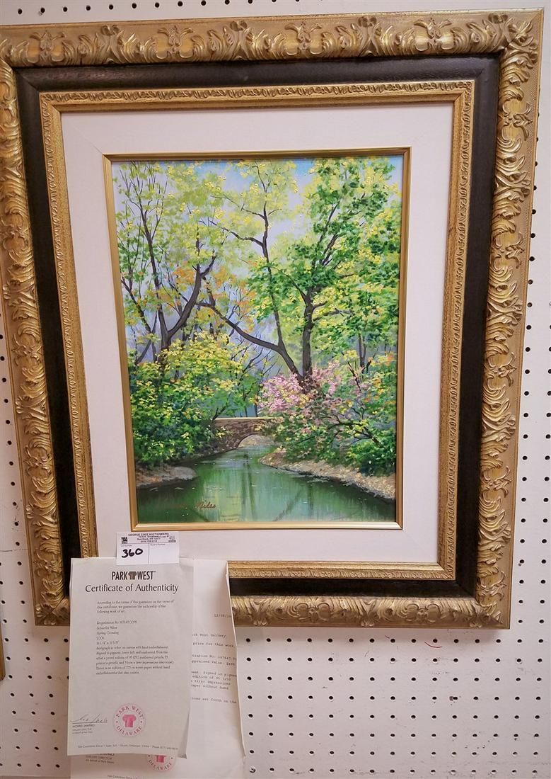 FRAMED SERIOGRAPH, "SPRING CROSSING". SGND. SCHAEFER (1 of 4)