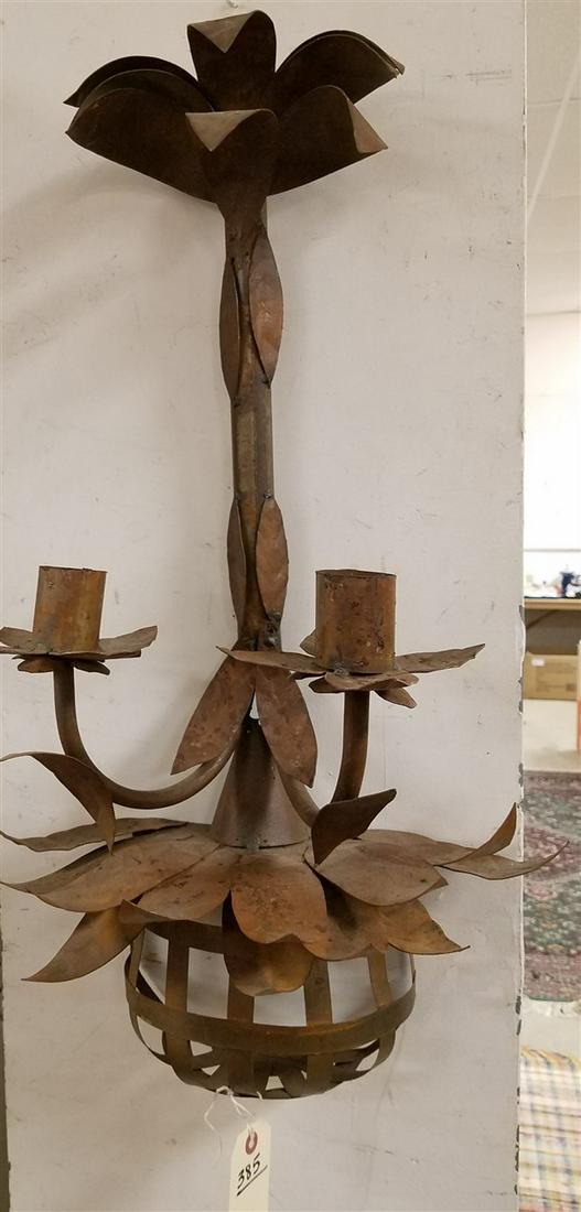WROUGHT 2 CANDLE SCONCE, 26"H X 15"W: WROUGHT 2 CANDLE SCONCE, 26"H X 15"W