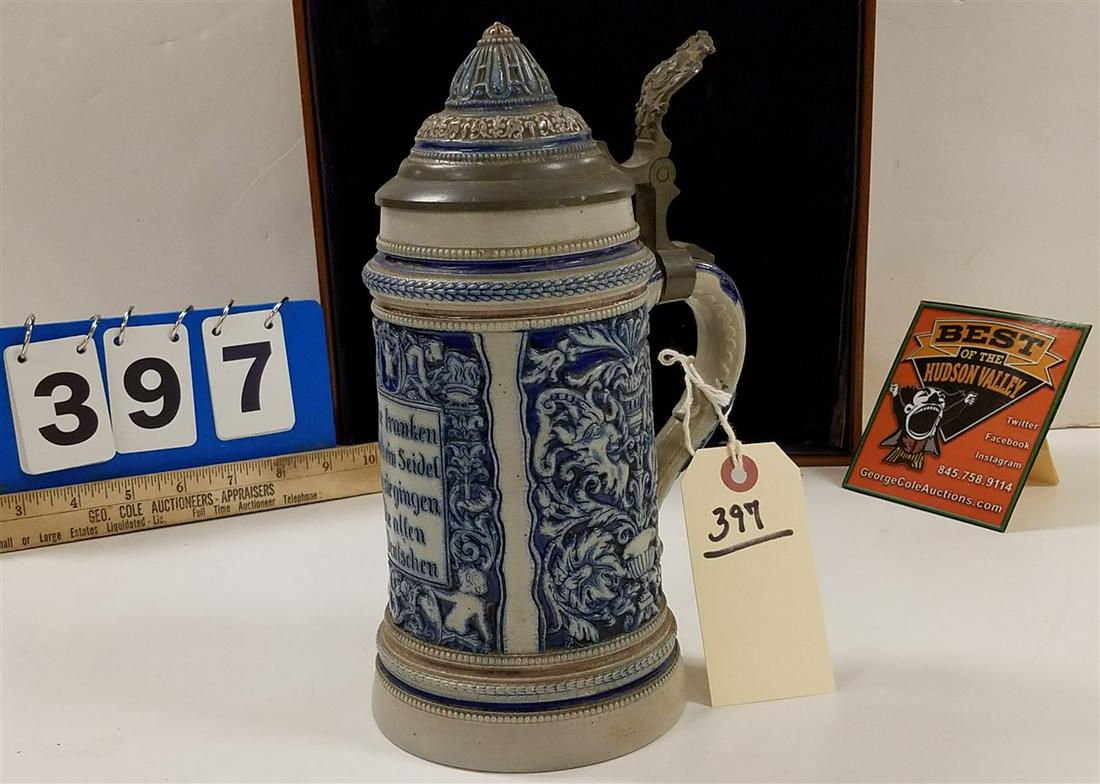 GERMAN SALT GLAZE STEIN, 9.5" (1 of 4)