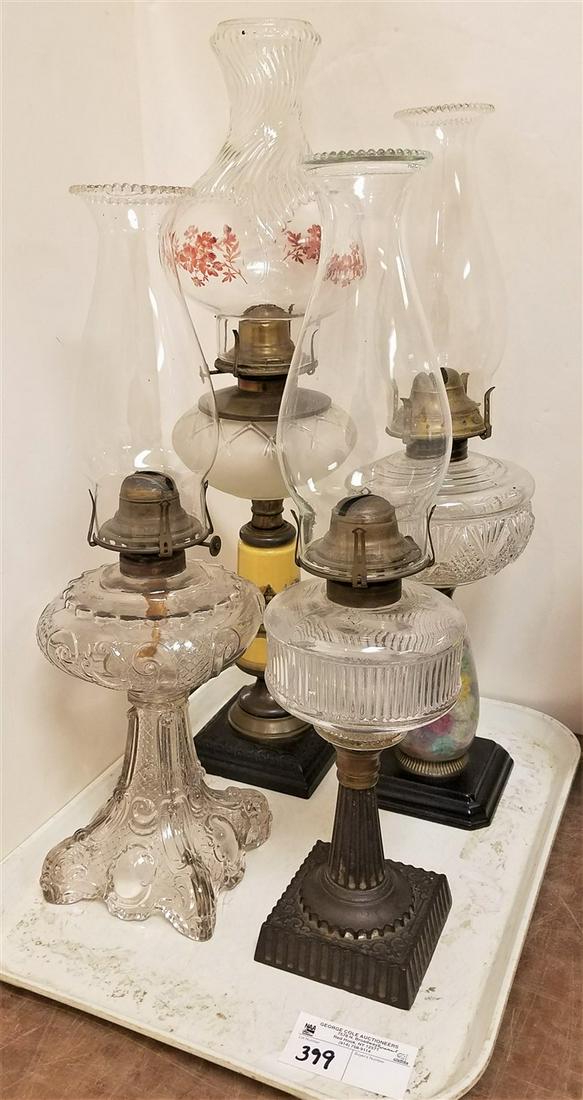 TRAY 4 19th c. OIL LAMPS (1 of 2)