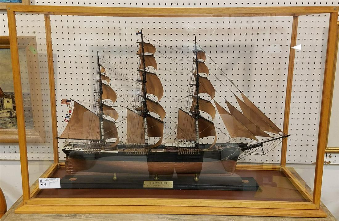 SHIP MODEL, "FLYING FISH", BUILT IN EAST BOSTON, 1851, (1 of 10)