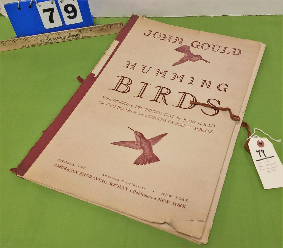 PORTFOLIO 1941, 4 JOHN GOULD HUMMINGBIRD PRINTS, 19" X (1 of 20)