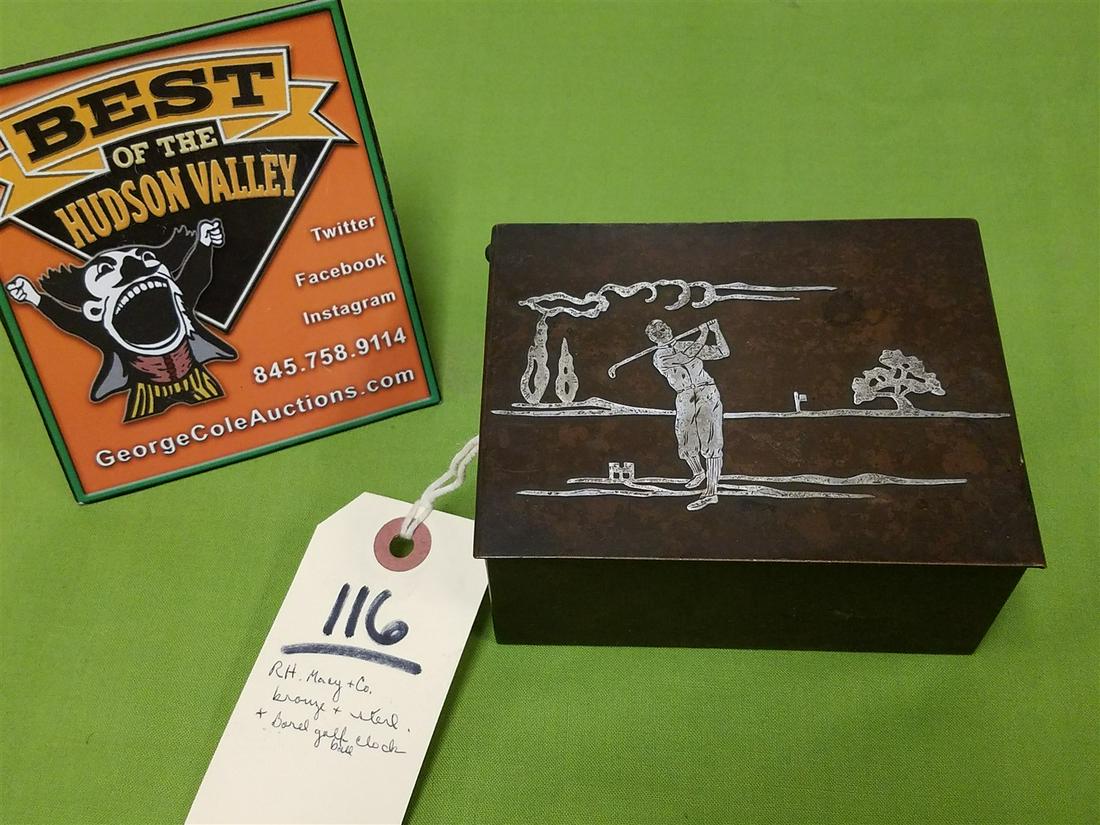 BRONZE CIGARETTE BX, R.H. MACY + CO. W. STERL. OVERLAY, (1 of 4)