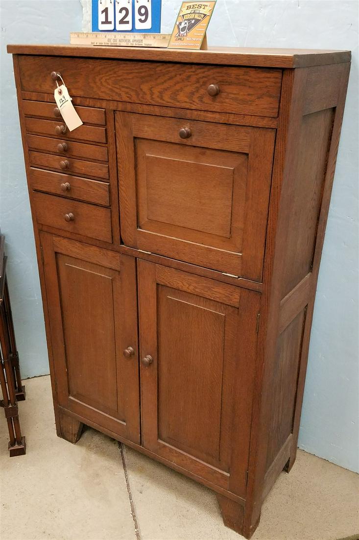 OAK DENTAL CABINET, 47.5"H X 28.5"W X 13.5"D (1 of 6)
