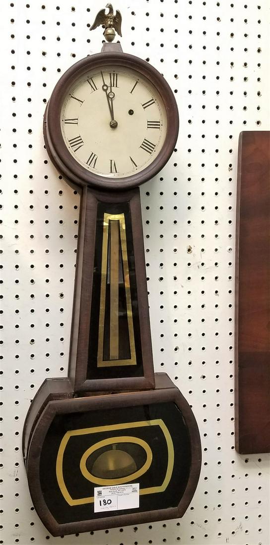 EARLY 1800'S MAHOG. BANJO CLOCK, 31.5"H X 11"W (1 of 1)