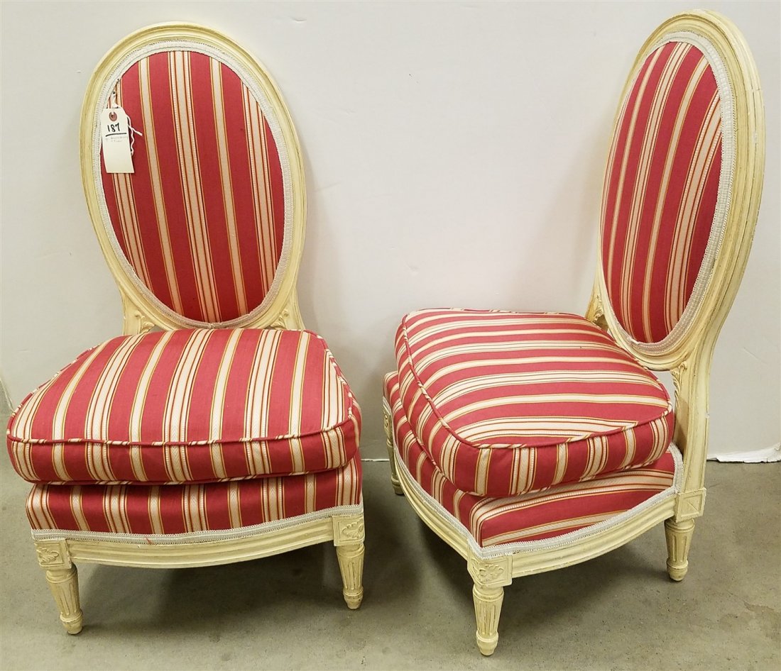 PR. BRUNSCHIG + FILS UPHOLS. SLIPPER CHAIRS, 33"H X (1 of 2)