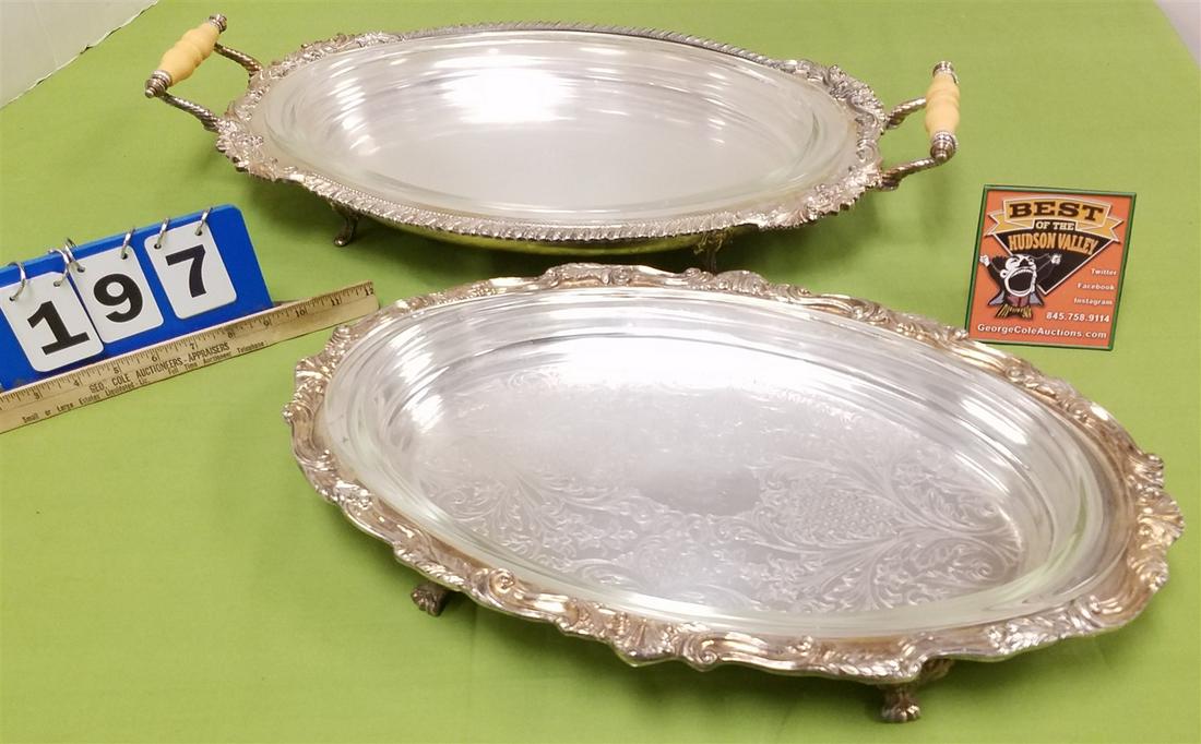 2 SILVERPLATE SERVING PCS., 24.5" X 12.5" + 20.5" X (1 of 3)