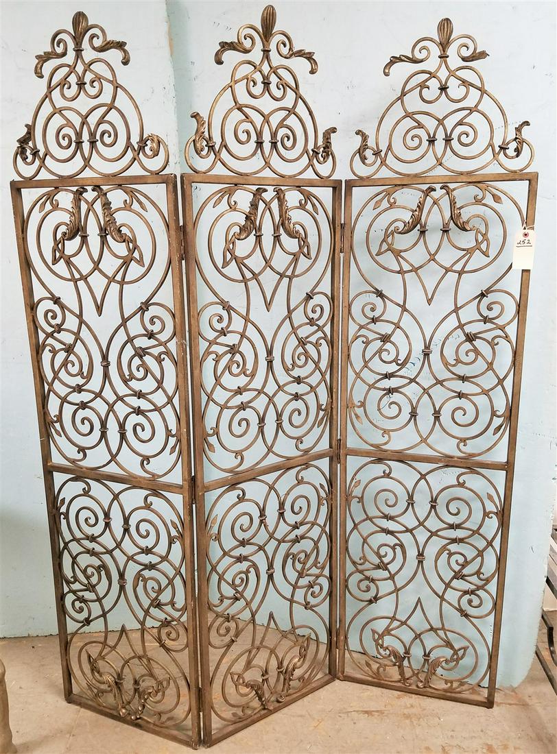 METAL 3 FOLD SCREEN, 74"H X 18"W EA. SECTION (1 of 4)