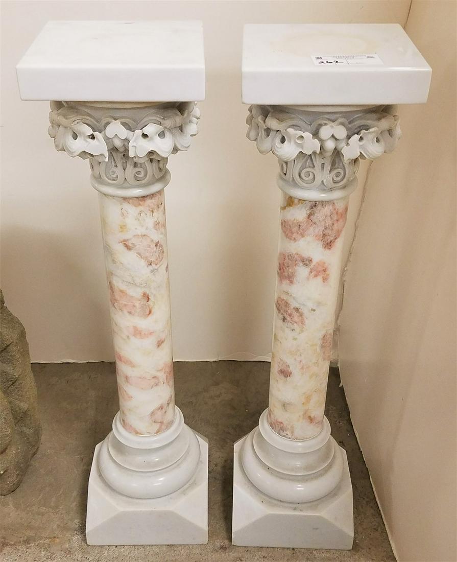 PR. MARBLE PEDESTALS, 30.25"H X 7.75" SQ. (1 of 2)