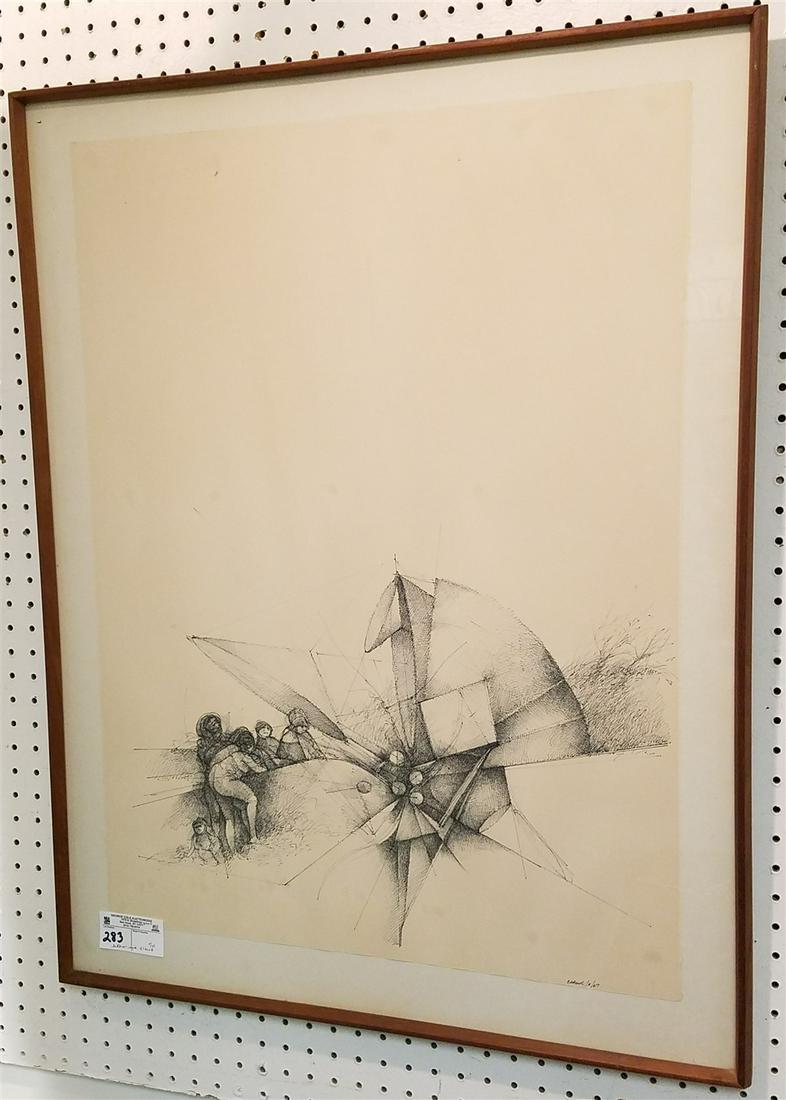 FRAMED LITHO SGND. ELDRED 3/67, 30" X 22" (1 of 3)