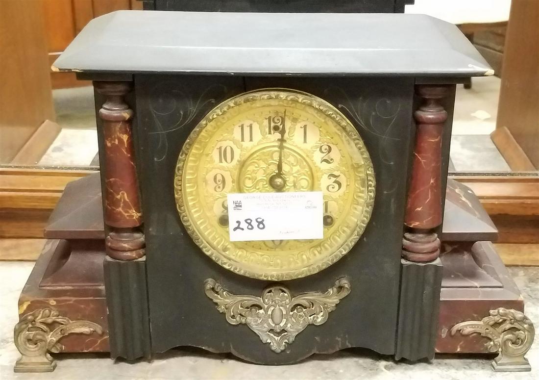 VICT. GILBERT MANTEL CLOCK, 10.5"H X 16.75"W X 5.5"D (1 of 4)