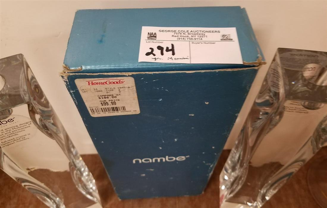 PR. NAMBE CRYSTAL CANDLESTICKS, 12" (1 of 2)