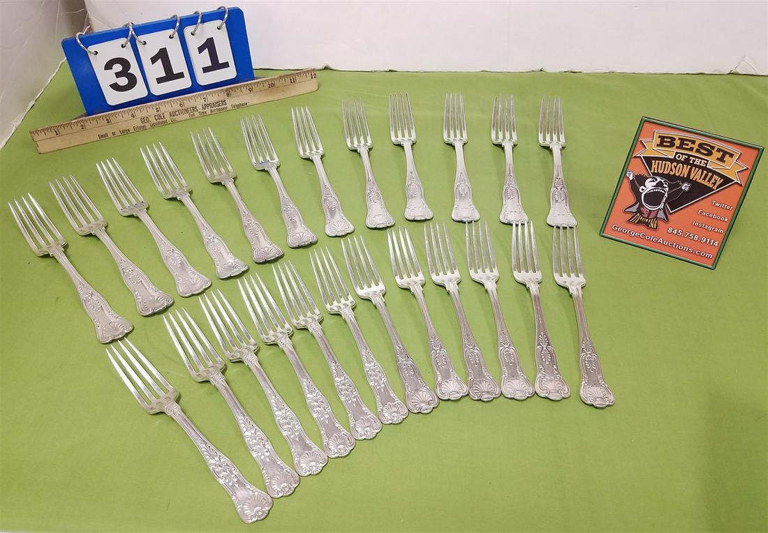 LOT 24 GORHAM SILVERPLATE, "KINGS II" PATTERN, 12 (1 of 8)