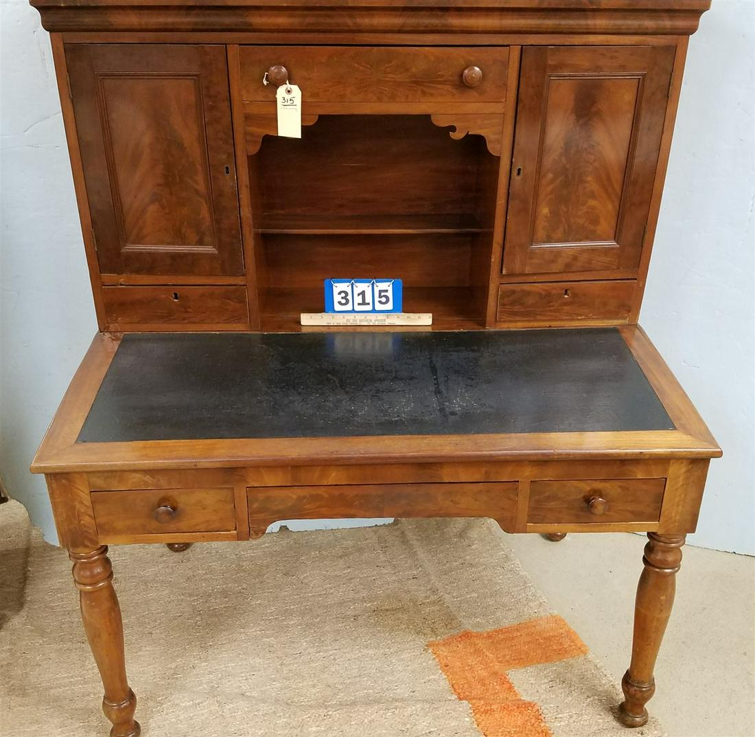 c.1840 MAHOG. SLANT FRONT SECRETARY DESK, 59"H X 51"W X (1 of 11)