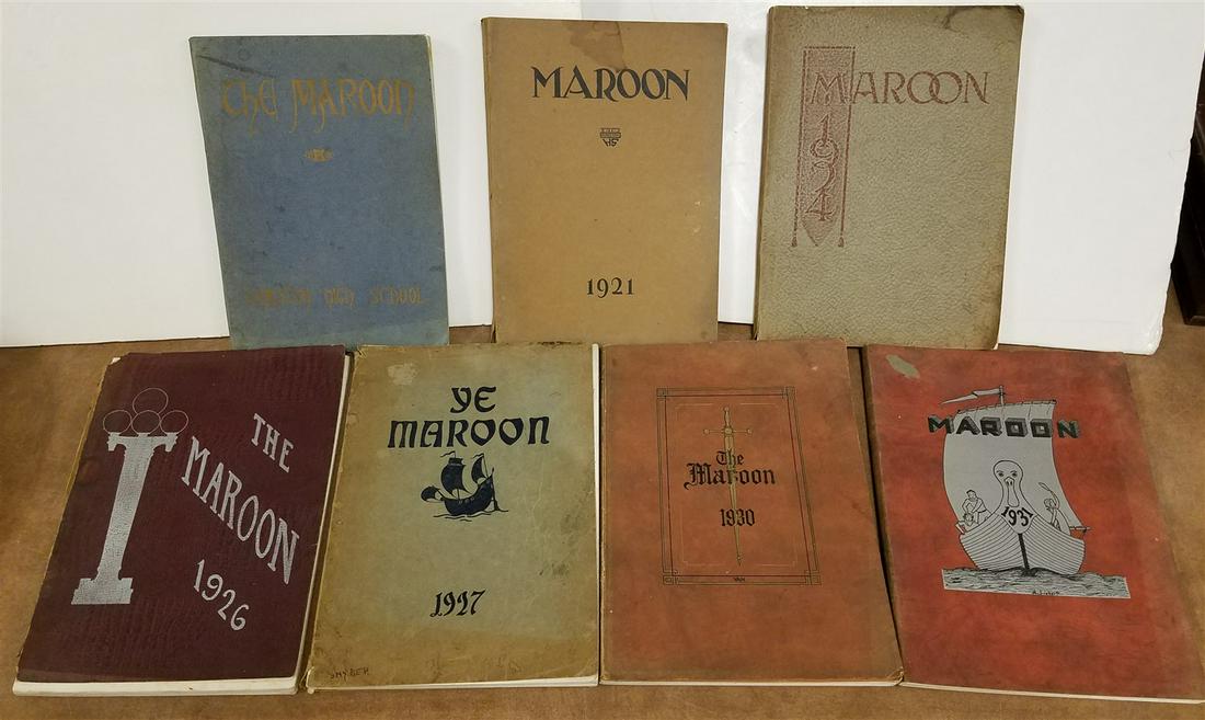 LOT KINGSTON HIGH SCHOOL MOROON YEARBOOKS, 1920, 1921, (1 of 4)