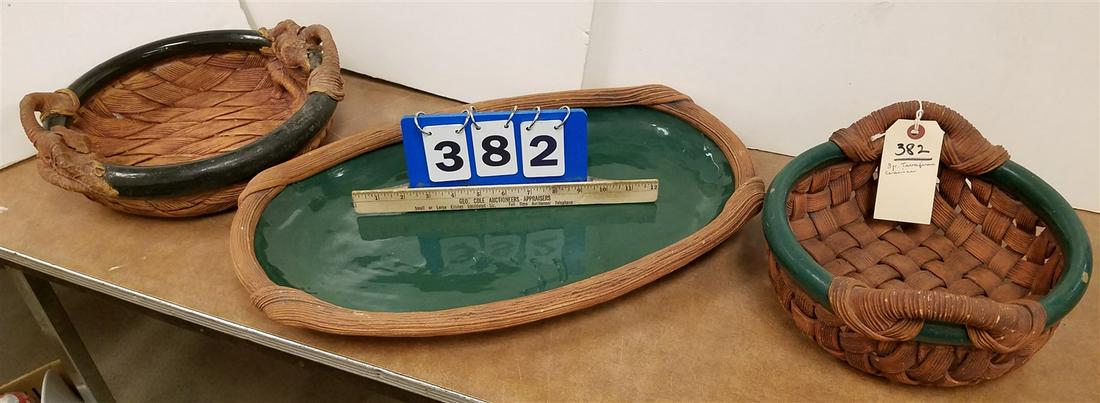 3PC. TERROFIRMA CERAMICS-PLATTER 19.5" X 12.5", BOWL (1 of 3)